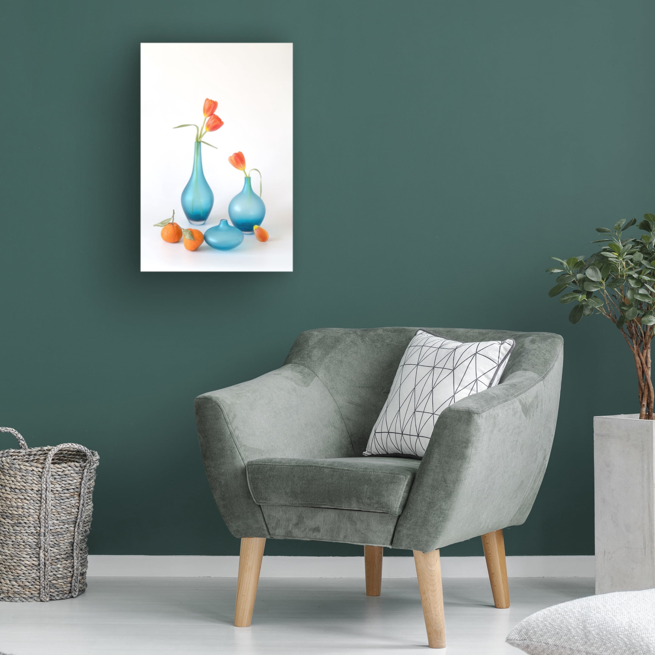 Canvas Wall Art - Lydia Jacobs 'Orange And Blue Delight' Wall Art for Living Room, Bedroom, or Office Décor by Trademark Fine Art - 16 x 24 Inches