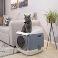 thumbnail image 2 of Lit pour Chien Litière pour Chat Meubles, Capsule Spatiale pour Chat, Pliable, Toilettes Fermées pour Chat, Table de Chevet Automatique pour Chat, Litière pour Chat à Double Porte, Rose Sortir, 2 of 8