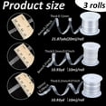 thumbnail image 2 of 3 rolls 3 styles Transparent Elastic Shoulder Strap for Sewing Bra Straps Making Clear 6~8x0.12~0.2mm 1 roll/style, 2 of 5