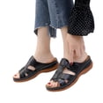 thumbnail image 4 of Willtoo Women's Orthopedic Sandals Arch Support Dressy Summer Comfortable Open Toe Flip Flops Wedge Platform Orthotic Walking Sandals Black US-10（EU-43）, 4 of 5