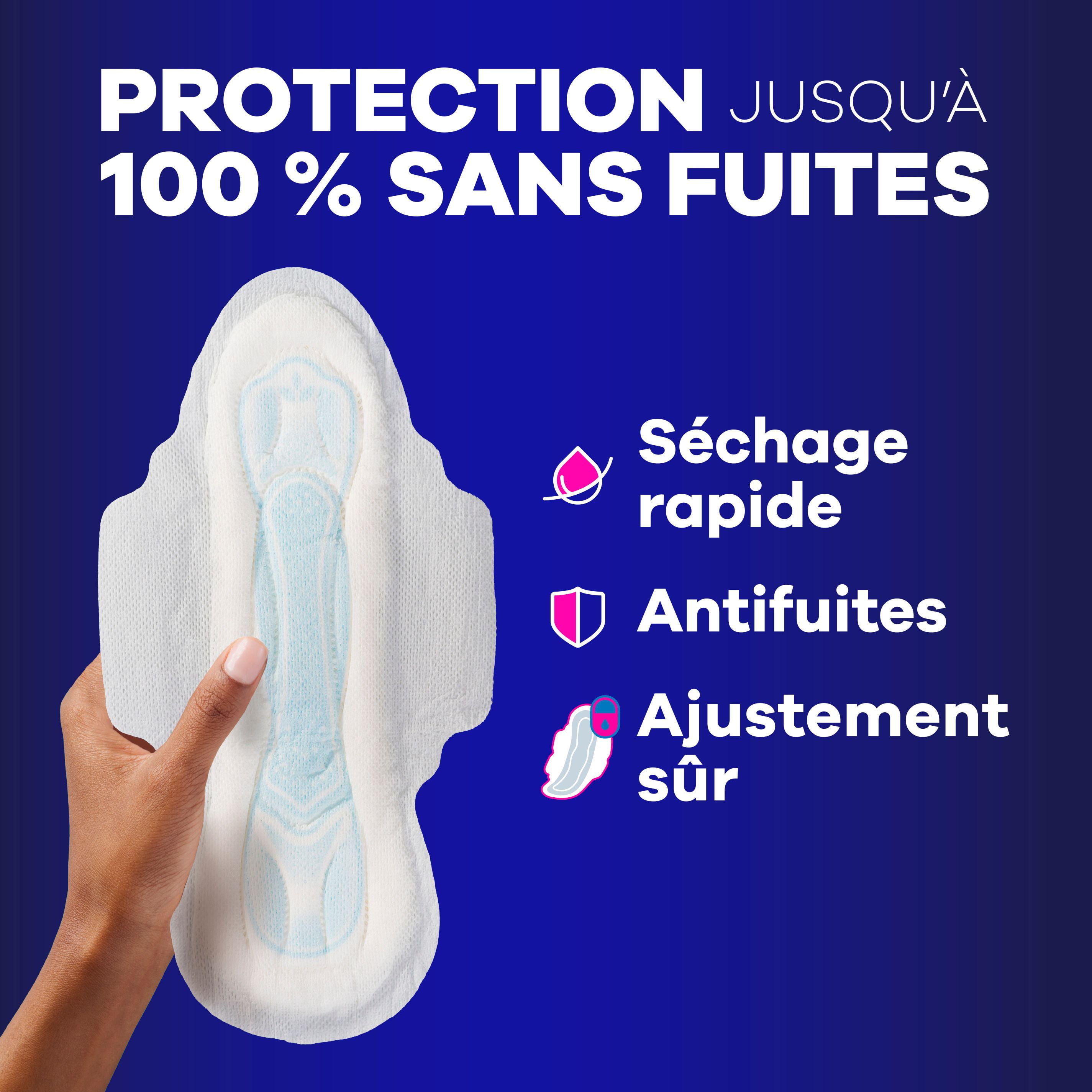 Serviettes Always Maxi de nuit, degré d’absorption de nuit, avec ailes, pour femmes, taille 4, non parfumées 26CT