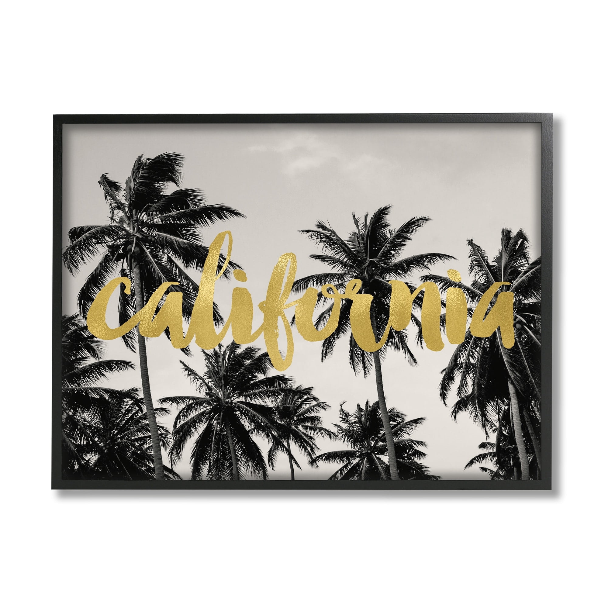 Stupell Industries Glam Typography Tropical Tree Foliage Framed Wall Art, 30 x 24, Design by Amy Brinkman
