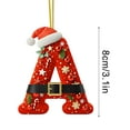 thumbnail image 3 of DAMAI 26 Pcs Red Initials Christmas Ornaments for Tree, 2D Acrylic Personalized Gnomes Decorative Monogram Pendants with Santa Hat Belt, Christmas Hanging Decorations for DIY Crafts Xmas Home Decor, 3 of 5