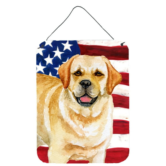 Carolines Treasures BB9664DS1216 Golden Retriever Patriotic Wall or Door Hanging Prints 12WX16H multicolor