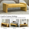 thumbnail image 6 of 58'' Upholstered Bench Chenille Boucle Modern Accent Bench End of Bedroom Entryway Yellow, 6 of 9