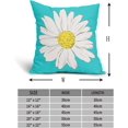thumbnail image 4 of Daisy Flower Aqua Turquoise Pillow Covers 18x18 Inch White Petal Floral Bloom Decorative Teal Pillow Cases Spring Summer Cushion Covers Farmhouse Home Decor for Porch Couch Outdoor Set of 2, 4 of 6