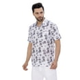 thumbnail image 5 of LA LEELA Men's Hawaiian Shirts Aloha Casual Beach Shirts Short Sleeve Button Down Collared Shirt Men M Tropical, White Summer, 5 of 6