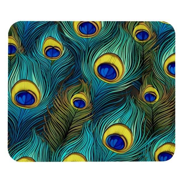 Alfombrilla de ratón premium - Verde pluma de pavo real - Alfombrilla de ratón para ordenador - Superficie cómoda para control y precisión - Alfombrilla de escritorio para oficina y hogar