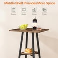 thumbnail image 5 of Bar Table, 2-Tier High Top Pub Table, Counter Height Table with Storage, Small Kitchen Dining Table, 36.6" High Bar Table for Living Room Party, Easy to Assemble, Rustic Brown BF51BT01, 5 of 7
