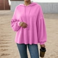 thumbnail image 6 of larppty Womens Oversized Hoodies Sweatshirts Casual Lantern Long Sleeve Drawstring Peplum Hem Loose Hooded Pullover Tops Fall Outfits (Hot Pink, XL), 6 of 6