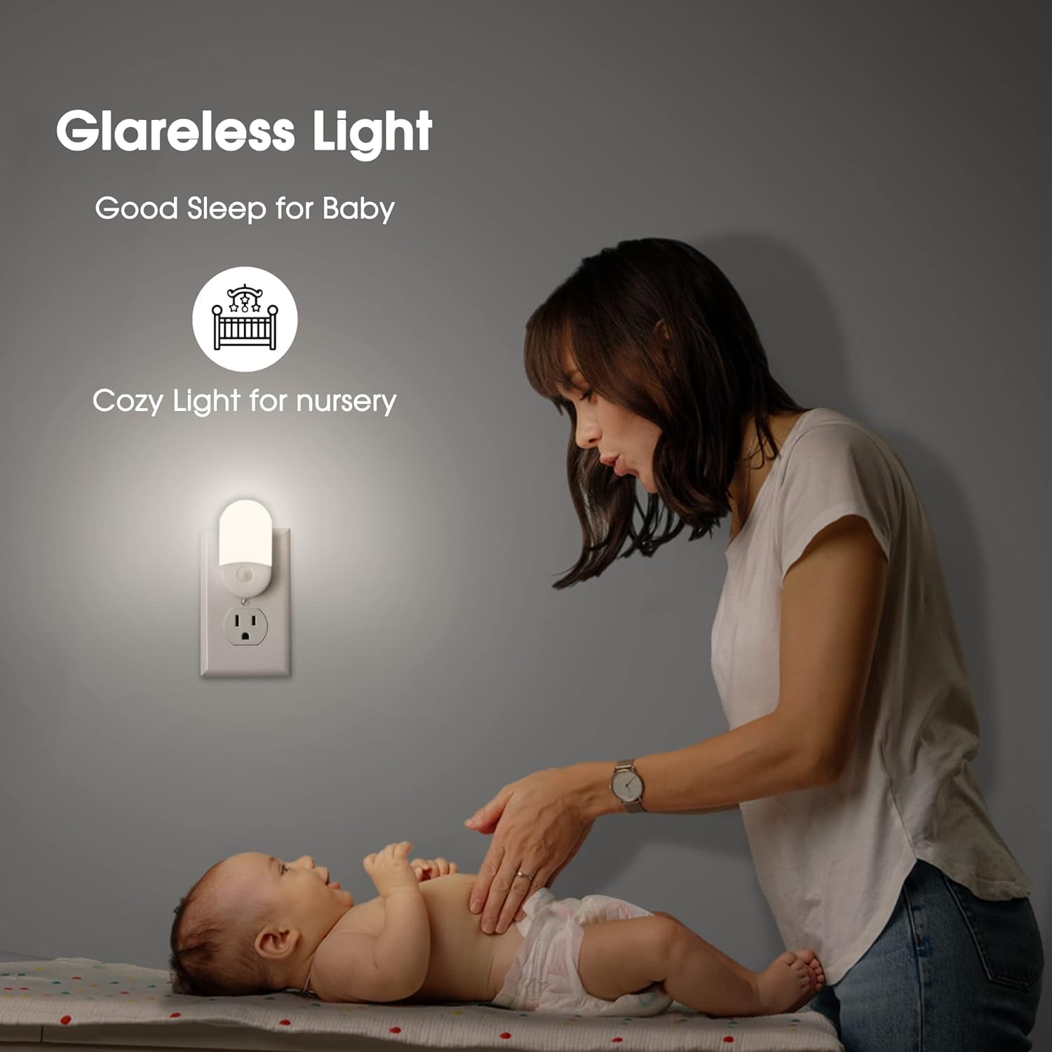 Night Light Plug in, 4 Pack 0.6W LED Night Light for Kids, Auto Dusk to Dawn Sensor Bright Nightlight, Daylight White 5000K, 30/60lm Small Night-Lights for Adults, Hallway, Kitchen, Stairs