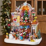 Disney 16-inch Animated Holiday Toy Shop with Holiday Music