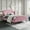 Pink, variant on SHA CERLIN Black Queen Size Platform Bed Frame with Modern Velvet Upholstered Wingback Headboard, Adult