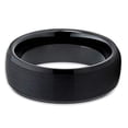 thumbnail image 2 of Silly Kings Jewelry 8mm Black Brushed Tungsten Carbide Ring Beveled Edge Custom Engraved Band (6) (6), 2 of 3