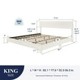 thumbnail image 3 of Sifurni King Size Platform Bed Fame with Upholstered Adjustable Leather Headboard, White, 3 of 6