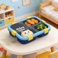 thumbnail image 4 of Portable Bento Box with 4 Independent Compartments, Leak-Proof Microwave-Safe Lunch Container, Food-Grade Material for Easter Decor, Perfect for Work/Travel, Easy to Clean and Carry, 10*8*2in, Blue, 4 of 6
