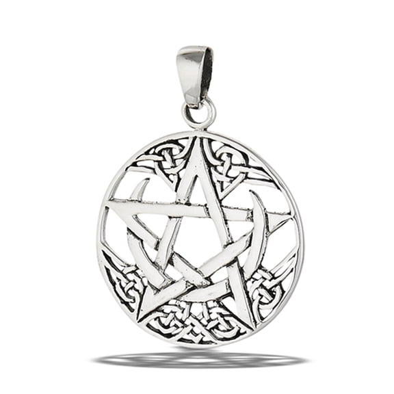 Pentagram Celtic Pendant .925 Sterling Silver Knot Star Circle Crescent Charm Jewelry Female Unisex