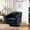 Blue, variant on Black Wood Base Swivel Chair - And Attractive Design Plywood Frame, 23.5" Arm Height In Construction Modern Essential Foam Filled, 30.48 In. Width