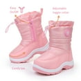 thumbnail image 4 of Ahannie Kids Toddler Snow Boots Girls Water Resistant Warm Insulated Side Zipper Winter Boots(Pink-8), 4 of 6