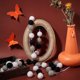 thumbnail image 3 of 2 Pieces Wool Felt Ball Garland Colorful Pom Pom Garland Handmade 6.5 Feet Long 24 Balls Felt Ball Garlands For Wall Christmas Tree Decoration (black, 3 of 3