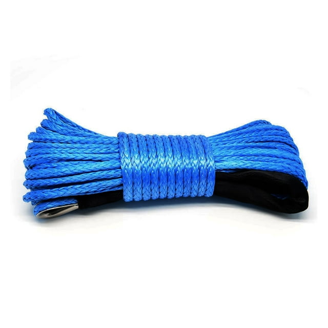 Winch Rope String Line Cable With Sheath Gray Synthetic Towing Rope 15m 7700LBs Car Wash Maintenance String For ATV UTV Off-Road ,Wide Applicability