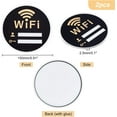 thumbnail image 2 of 2 unidades de letreros redondos negros con contraseña WiFi, letreros de cobertura WiFi de acrílico, letreros de cobertura de red inalámbrica con adhesivo, 2 of 5