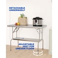 thumbnail image 3 of Yesfashion Stainless Steel Folding Table 48" x 24" with Undershelf, [NSF Certified][Heavy Duty] Commercial Kitchen Prep Table for Home, Restaurant, Hotel, 3 of 6