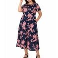 thumbnail image 6 of Nmnitkp Dresses for Women Fashion Style Summer Dress Plus Size Womens V Neck Floral Cocktail Party Midi Dresses with Pocket, 6 of 6
