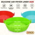 thumbnail image 2 of Forros de silicona Air Fryer, paquete de 3 unidades, reutilizables, aptos para uso alimentario, de 8 pulgadas, 2 of 9