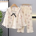 thumbnail image 4 of RMGVDSD 4th of July Girls Outfits Long Sleeve Pajamas Cute Cartoon Print Loungewear Tops Pants Suit For Toddler Kids Sleepwear 2 Piece Outfit 5-6 Years, 4 of 5