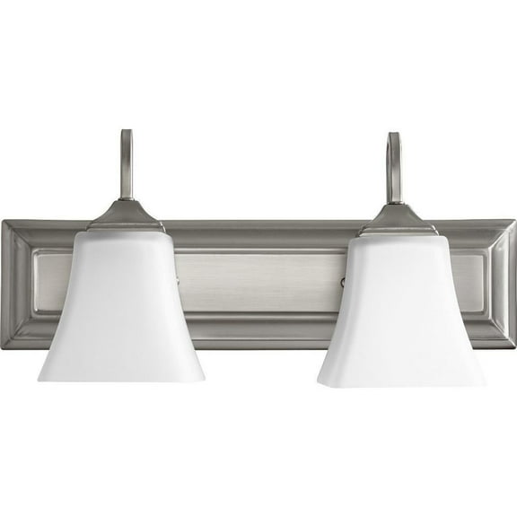 2 Light Bathroom Light in Transitional Style 18 inches Wide By 8.38 inches High-Satin Nickel Finish-Satin Opal Glass Color Bailey Street Home
