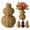 Brown, variant on Wicker Vase Gourd Shaped Farmhouse Rattan Vase, Lightweight Rustic Woven Basket Planter, Hollow Decorative Flower Vases for Dried Flowers, Vintage Tabletop Home Decor for Shelf Living Room