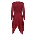 thumbnail image 6 of YEAHDOR Womens Metallic Praise Dance Dress Color Contrast Long Sleeve Celebration of Spirit Liturgical Dancewear Burgundy XL, 6 of 7