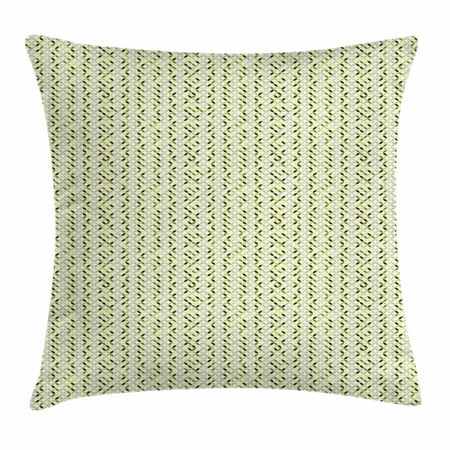 Shade Pillow - Abstract Throw Pillow Cushion Cover, Overlapping Circles in Green and Grey Shades Abstract Symmetric Tile, Decorative Square Accent Pillow Case, 18 X 18 Inches, Green Pale Grey White, by Ambesonne