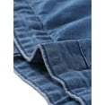 thumbnail image 6 of Agnes Orinda Women's Plus Size Button Front Work Crop Short Sleeves Denim Jacket 2X Blue, 6 of 7