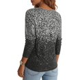 thumbnail image 4 of Laqbezok Women V-Neck Sparkly Long Sleeve Faux Knit Sweater Top, Shimmering Gradient Party Pullover Casual Holiday Outfit, 4 of 5