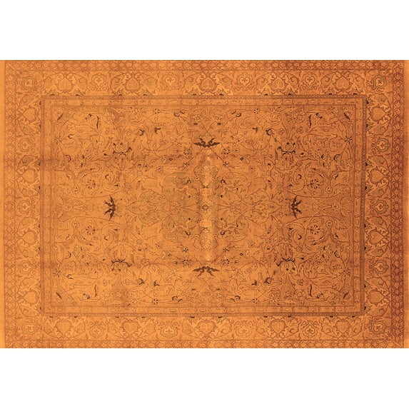 Ahgly Company Indoor Rectangle Oriental Orange Industrial Area Rugs, 5' x 8'