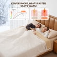 thumbnail image 5 of MARNUR Heated Blanket Queen Size 84"x90", Jacquard Faux Fur & Sherpa Electric Blanket with Dual Controllers,10 Heat Levels & 10H Timer, Machine Washable, White, 5 of 9