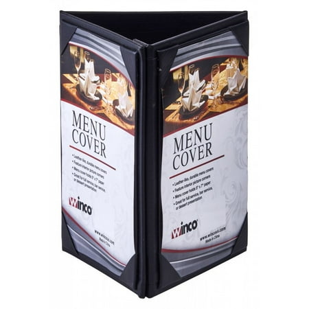 

Winco LMTT-57BK Black Leatherette Triple View Menu Tent 5 x 7