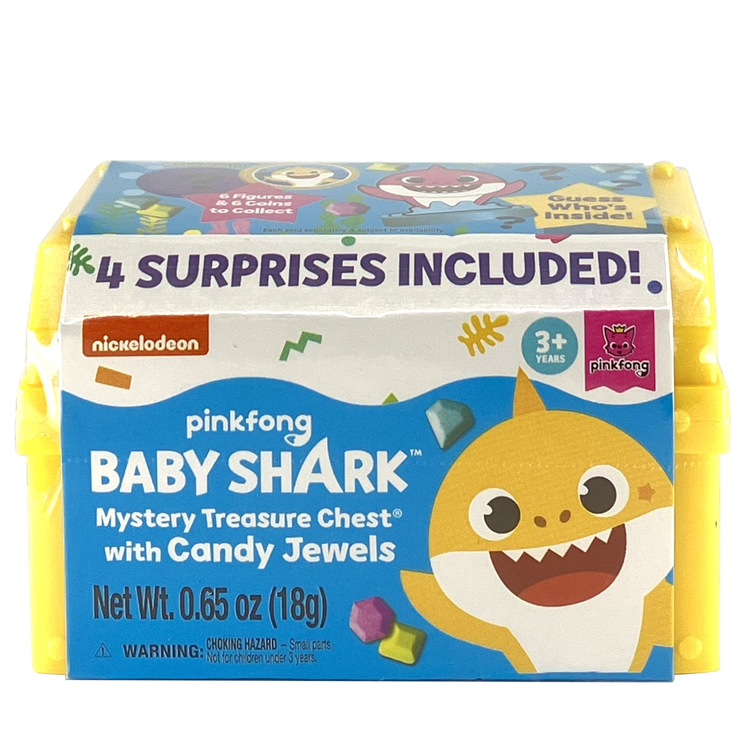 Treat Street Baby Shark Mystery Treasure Chest with Candy, 0.65oz