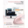 thumbnail image 6 of TECKNET 2.4G Ergonomic Mouse Vertical Wireless - 4800 DPI Optical Carpal Tunnel Mouse Right Hand, 5 Adjustable DPI, Quiet Clicks, 6 Buttons for Laptop, Desktop, PC, Computer - Pink, 6 of 8