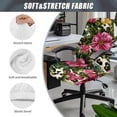 thumbnail image 5 of FKELYI Office Chair Cover Removable Computer Chair Slipcover Stretch Fabric Swivel Chair Protector Covers for Boss Chair Armchair, Pink Floral Leopard Print, Small, 5 of 6