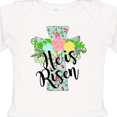 thumbnail image 4 of Inktastic He Is Risen Floral Print Cross with Beautiful Flowers Boys or Girls Long Sleeve Baby Bodysuit, 4 of 5