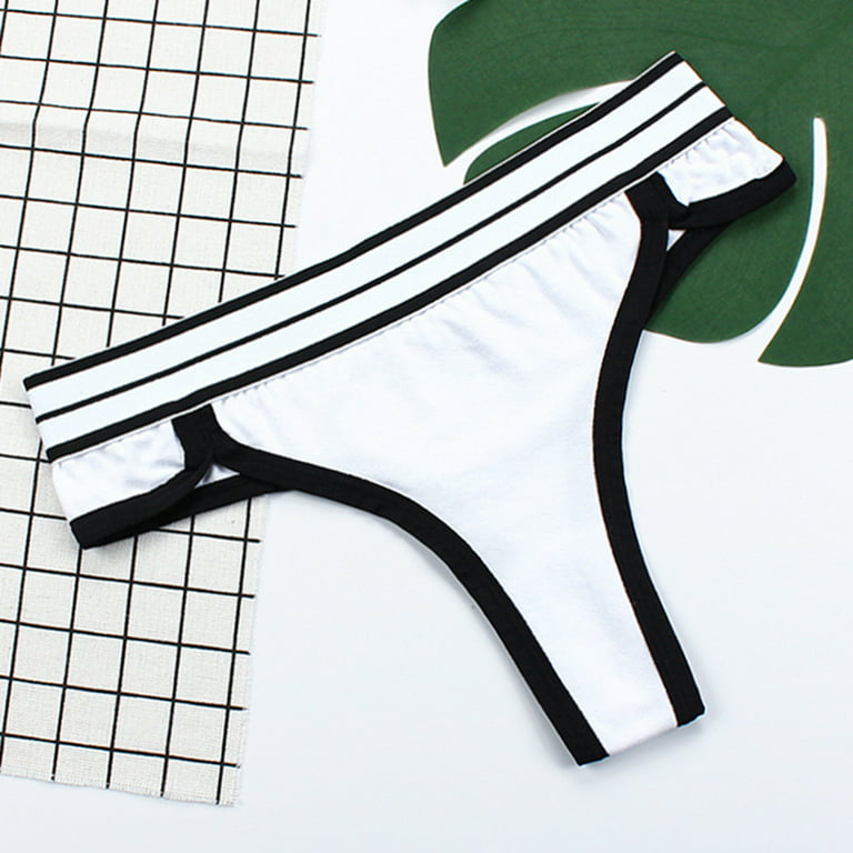 Zuwimk Womens Panties,Women's Seamless Bonded Stretch Thong Underwear  White,L