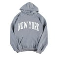 thumbnail image 2 of New York Hoodies for Women 2025 Fall Winter Long Sleeve Y2K Hoodie with Pockets Hooded Sweatshirt Pullover Tops, 2 of 4