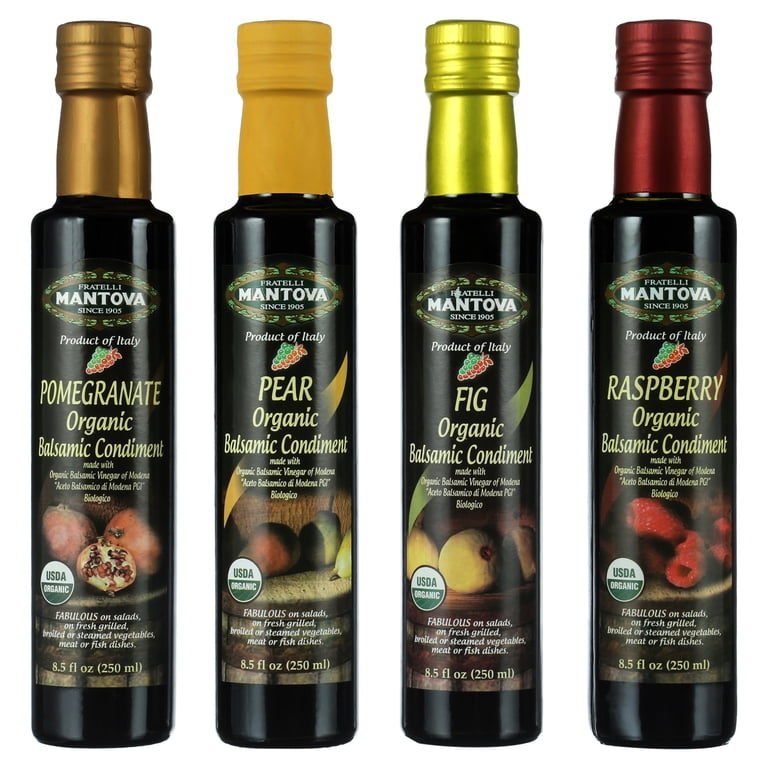 Mantova Organic Flavored Balsamic Vinegar of Modena Set from Italy