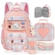 thumbnail image 1 of Mochila LEWKANA Cute para niñas con fiambrera, juego de 5 unidades, color rosa, 1 of 6