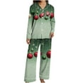 thumbnail image 4 of FDGIU Festive Christmas Pajama Set, Women's Printed Long Sleeve Pjs, Cozy Holiday Loungewear, 4 of 5