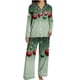 thumbnail image 3 of Puyaiuu Women 2 Piece Christmas Satin Pajama Set Cute Print Long Shirt Loose Shorts Matching Set Loungewear Gift, 3 of 5