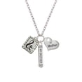 thumbnail image 2 of Delight Jewelry Silvertone Pebble Border Initial - & Always My Mother Bar Zoe Necklace, 2 of 4